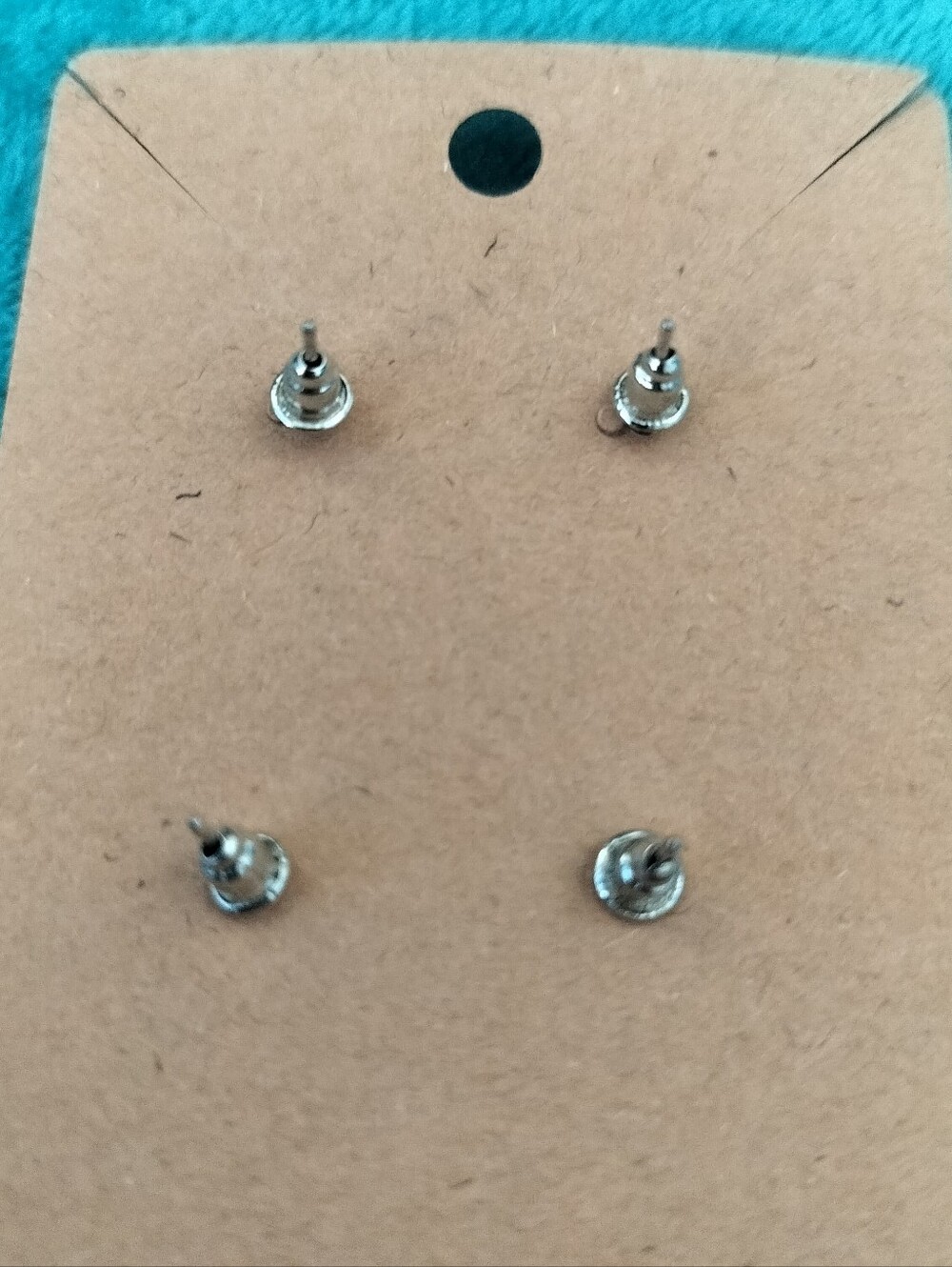 Silver Heart Stud Earring Set - Rhinestone Circle & Solid Hearts - Picture 4 of 4